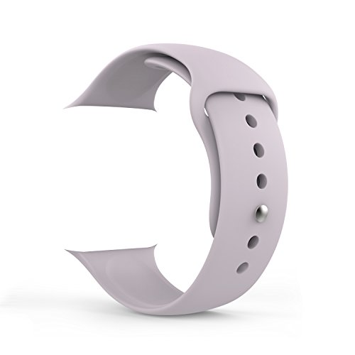 MoKo Apple Watch Band Series 1 Series 2, Soft Silicone Replacement Sports Band for 38mm Apple Watch 2015 & 2016 All Models, LAVENDER (Not fit 42mm Versions)