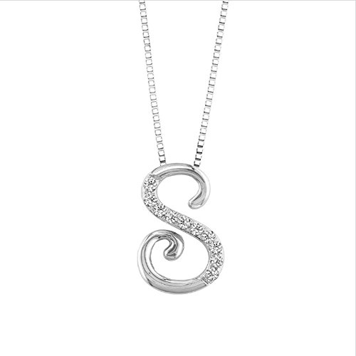 Algopix Similar Product 10 - JMS Jewelry 18K White Gold Initial S