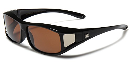 Barricade Polarized Rectangular Fit Over Glasses Sunglasses with Side Shield