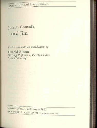 Joseph Conrad's Lord Jim : Modern Critical Intepretations by Harold Bloom