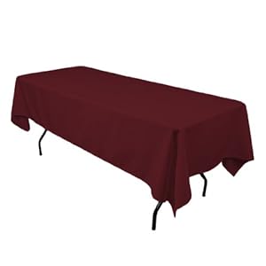 LA Linen 90-inch Round Polyester Poplin Tablecloth, Burgundy