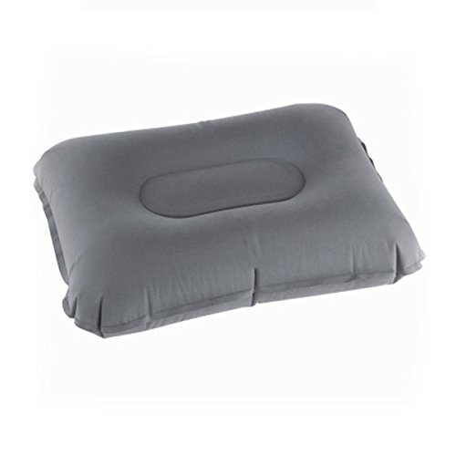 Super-thick Flocking Fabric Inflatable Pillow Portable Travel Pillow (Dark Blue)