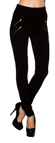 A.S Thick Sexy High Rise with Double Zippers Skinny Long Jegging Pants
