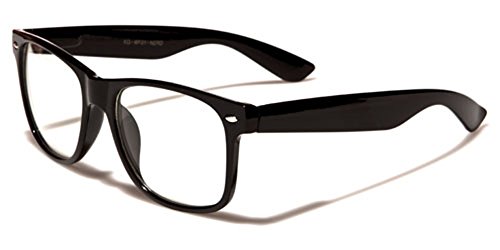 Children Age 6-14 Clear Lens Wayfarer Sunglasses - Black Frame