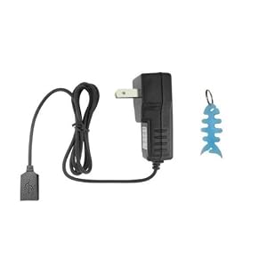 Home/Travel Charger + Fishbone Style Keychain for Flip Video Mino