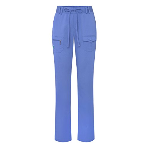 Adar Indulgence Womens Low Rise Tapered Leg 6 Pocket Drawstring Scrub Pants
