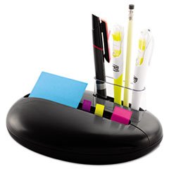 

** Note and Flag Combo Pebble Dispenser, 3 x 3 Notes, Assorted Flags, Black **