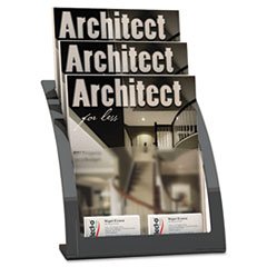 

** Three-Tier Magazine Holder, 11-1/4w x 6-15/16d x 13-5/16h, Silver **