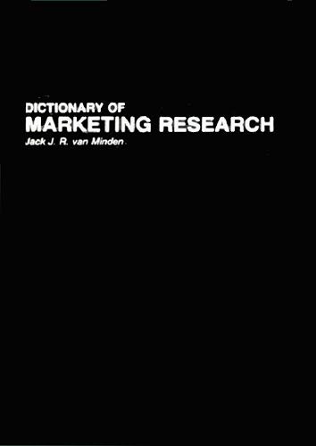 Dictionary of Marketing Research by Jack Van Minden