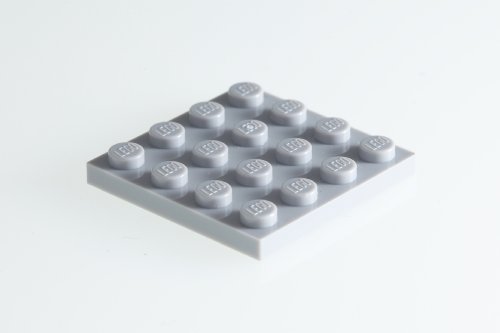100x Lego Medium Stone Grey (Light Grey) 4x4 Plates Super Pack