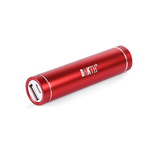 BAKTH 3200mAh Power Bank - Portable Mini USB Ultra-Compact Backup Phone Charger External Battery for Smartphones, MP3 Players, Tablets and Other Devices (Red)