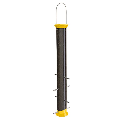 Droll Yankees CJTHM23Y 23-Inch Finch Flocker Yellow Nyjer Tube Bird Feeder
