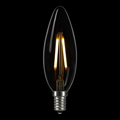 LIGHTSTORY B10 1.8W LED Filament Bulb - LED Candelabra 25W Equivalent, E12 Base, 2700K, Non-dimmable