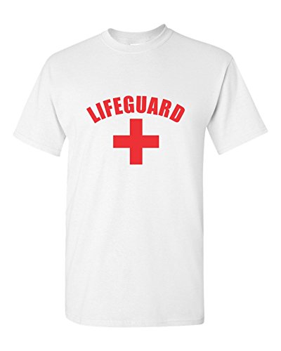 Lifeguard T-shirt White Tee YMCA Pool Staff Tshirt (Small, White)