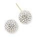 14k Yellow Gold 10MM Disco Ball Crystal Stud Earrings