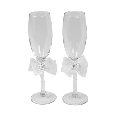 

Ivy Lane Design presents Jamie Lynn Delilah Pair of Glass Wedding Toasting Flutes