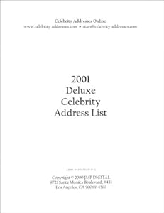 2001 Deluxe Celebrity Address List by Celebrity Addresses Online