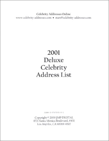 2001 Deluxe Celebrity Address List by Celebrity Addresses Online