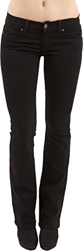 Eunina Women's Black Flare Leg Boot Cut Stretch Jeans Light Weight Denim