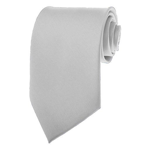 Algopix Similar Product 14 - BRAND NEW Mens Necktie SOLID SILVER
