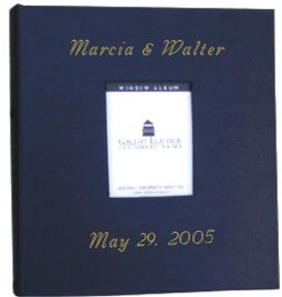 Leather Bound Compact Window Photo Album