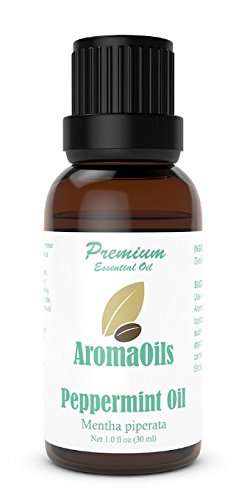 AromaOils Pure & Therapeutic Grade Peppermint Essential Oil, Fresh Menthol and Mint Scent, 1-Ounce (30 ml)