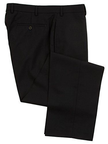 Ralph Lauren Men's Flat Front Solid Navy Blue Wool Dress Pants