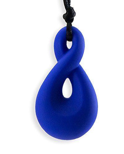 Stimtastic Chewable Silicone Twist Pendant Nontoxic BPA and Phthalate Free, Indigo