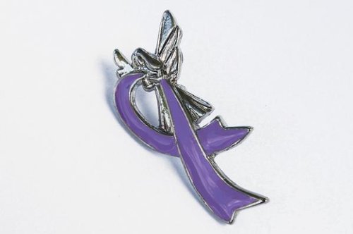 Cancer Awareness Angel Pin - Pancreatic Cancer (Purple)
