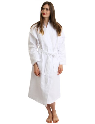 TowelSelections Turkish Cotton Waffle Bathrobe Kimono Waffle Robe Made in Turkey