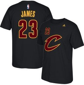 Lebron James Cleveland Cavaliers Black Alternate Name and Number Short Sleeve T-shirt