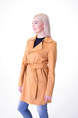 Algopix Similar Product 5 - Solitaire Faux Suede Trench Coat Jacket