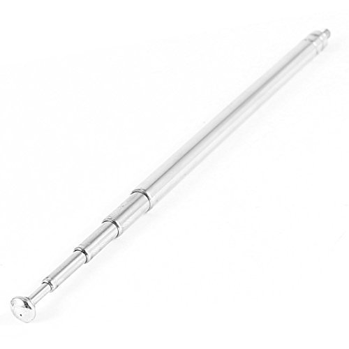 

Water & Wood Silver Tone FM Radio TV 5Section Telescopic Antenna Aerial 13-inch