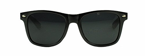 

Spring Hinge Super Dark Black Lens Wayfarer Sunglasses - 100% UV400 Mens Womens