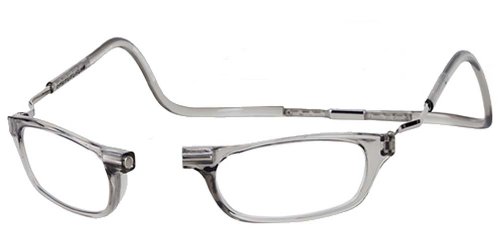 CliC Magnetic Closure Reading Glasses XXL with Adjustable Headband Smoke 1.25