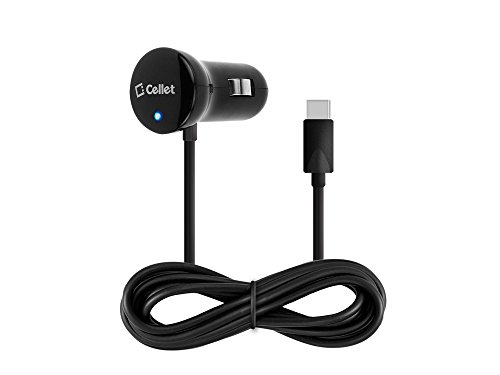 Moto Z Force Droid (Verizon) - Premium [15W / 3A] USB Type-C High Powered Car Charger [3 ft] and Atom LED