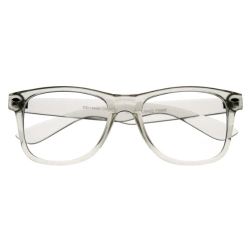 zeroUV - Clear Transparent Translucent Crystal Frame Clear Lens Horn Rimmed Glasses