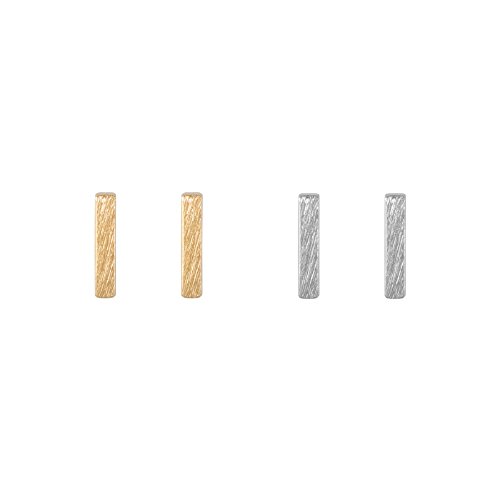 Simple Chic Gold and Silver Bar Earrings Fashion Jewelry