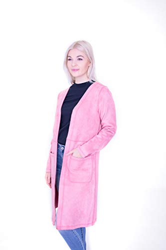 Algopix Similar Product 8 - Solitaire Faux Suede Coat (Pink, Large)
