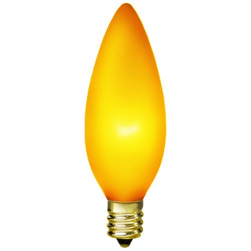 15 Watt - B10 - Topaz Yellow - Candelabra Base - 1,500 Life Hours - 130 Volt - Antique Light Bulb Co. L1887
