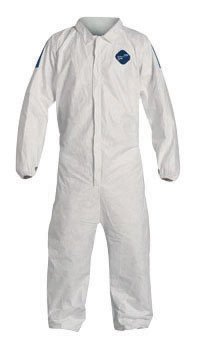 

DuPont 4X White Safespec 2.0 5.7 mil Tyvek Dual Disposable Coveralls With Storm Flap Over Front Zipper Closure, Collar, Elastic Waist And Thumb Loops