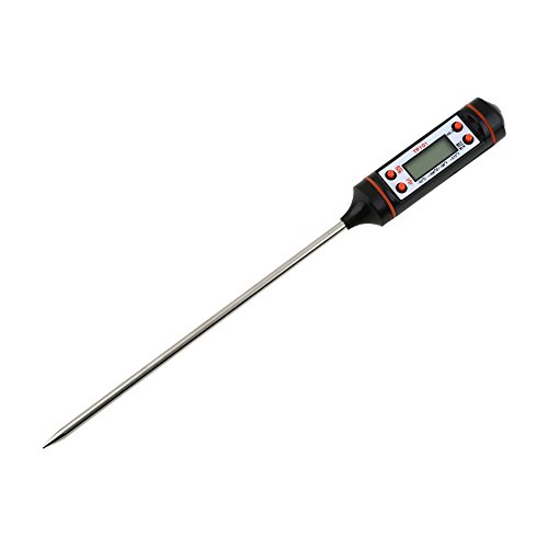 Aokey 1.5V Instant Read Digital Food Thermometer, Black/Red