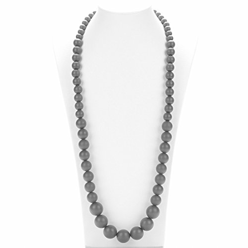 Consider It Maid Silicone Teething Necklace for Mom to Wear - FREE E-BOOK - BPA FREE and FDA Approved - Limited (Grey)