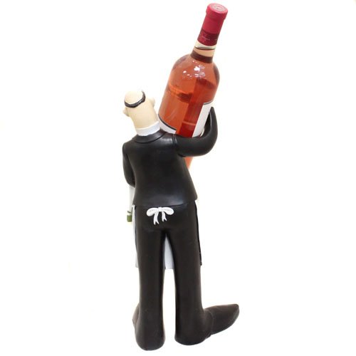 

EcWorld Enterprises 7753796 French Waiter Statue Figurine Wine Bottle Holder And Kitchen Decor