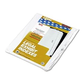 90000 Series Legal Exhibit Index Dividers, 1/26 Cut Tab, Title M, 25/Pack