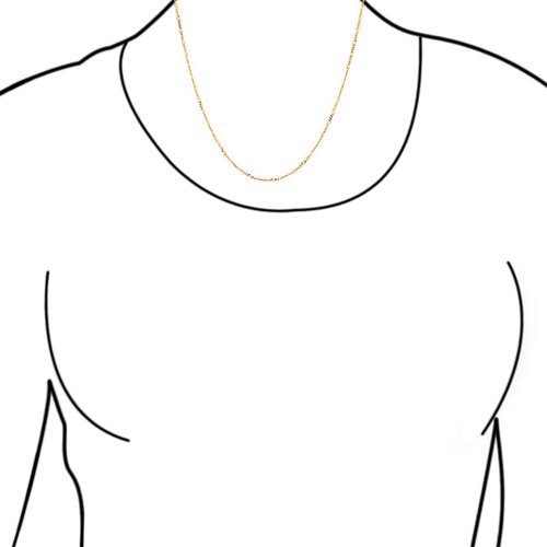 

Bling Jewelry Sterling Silver Unisex Gold Plated Figaro Chain 40 Gauge Italy