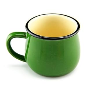 白领公社 简约陶瓷 小花鹿 牛奶杯子 办公室 喝水杯子 白色 小 (绿色)