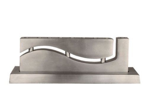 

Anodized Aluminum Silver "Wave" Hanukkah Menorah By Yair Emanuel