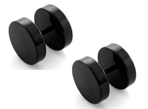 Orecchini Classici Da Uomo E Da Donna In Acciaio Chirurgico Con Borchie Nere E Chiusura A Vite - Italia - Foto 13