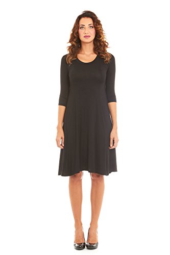 Womens Stylish A-Line Trapeze Midi Dress, A-Line Dress by Velucci